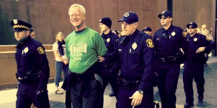 Citizen George image of George being arrested by police